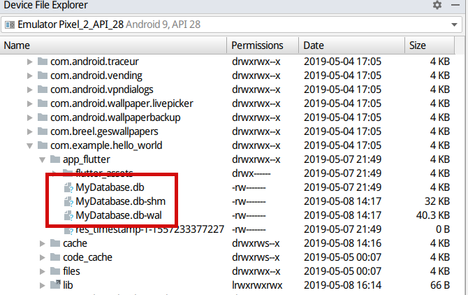 Android Studio Android SQLite Virtualiment